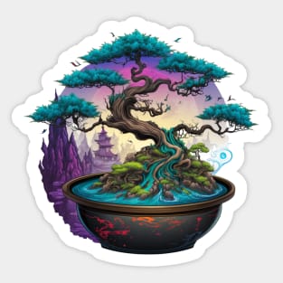 Bonsai World, Bonsai Tree Landscape Sticker